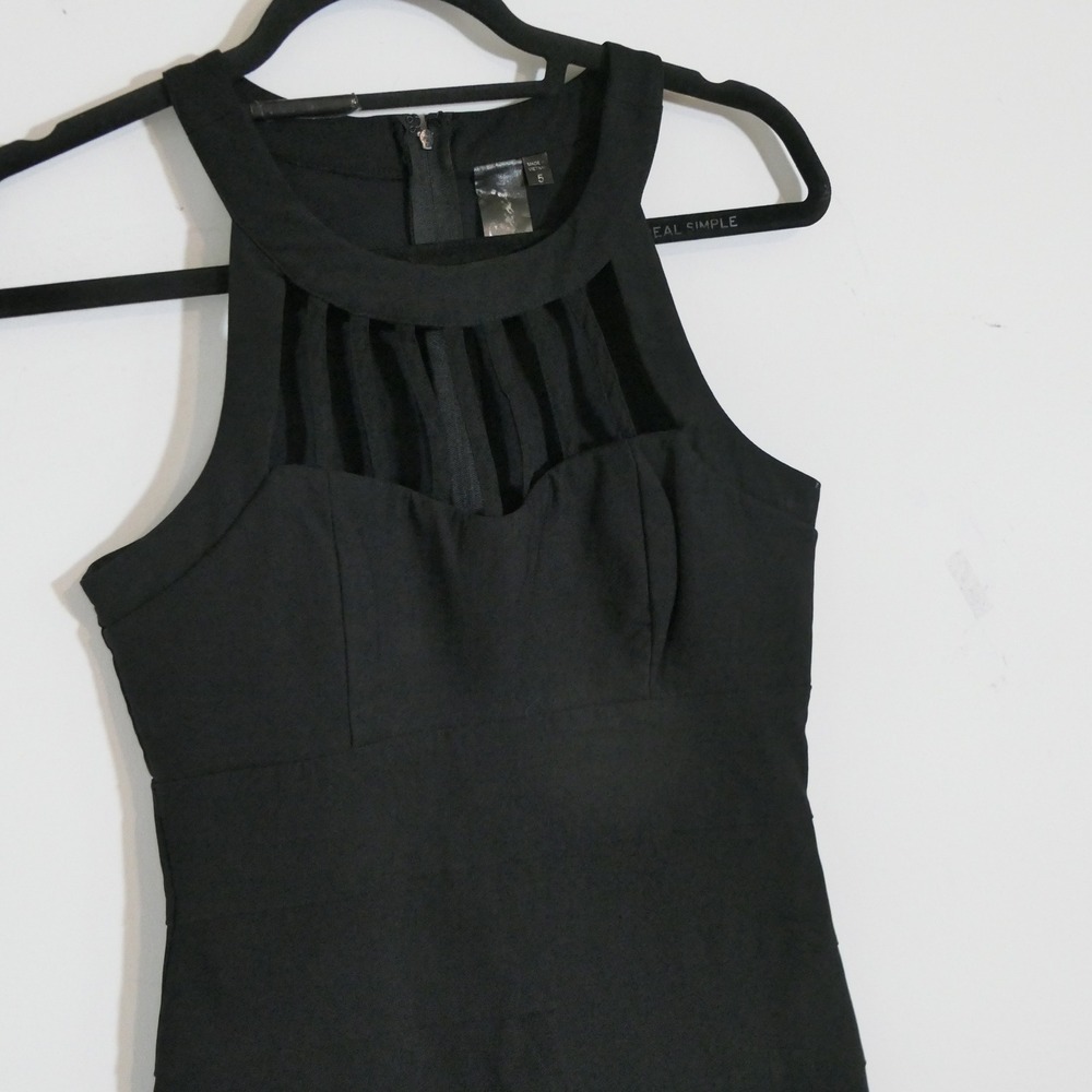 Trixxi Women Halter Cutout Mini Dress 5 Black Bandage Edgy LBD Glam Bodycon